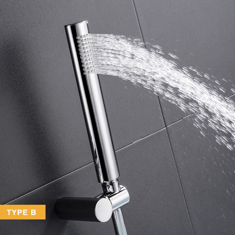 Brass Handheld Shower Head Replacement Showerhead for Bathroom Showering System Contemporary Square Style Polished Chrome