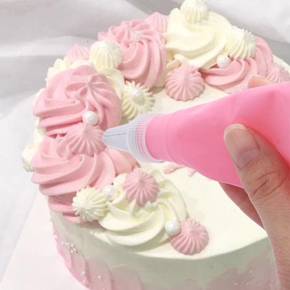 16 uds/Set de manga pastelera de silicona para glaseado bolsa de crema pastelera + 14 Uds boquilla de acero inoxidable adaptador de boquillas de manga pastelera DIY herramientas de decoración de pasteles