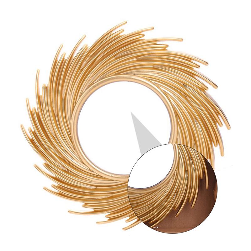 1Pc Bathroom Mirror Plastic Makeup Mirror Wall Hanging Vanity Mirror for Bathroom Wall Hanging Mirror (Orange)