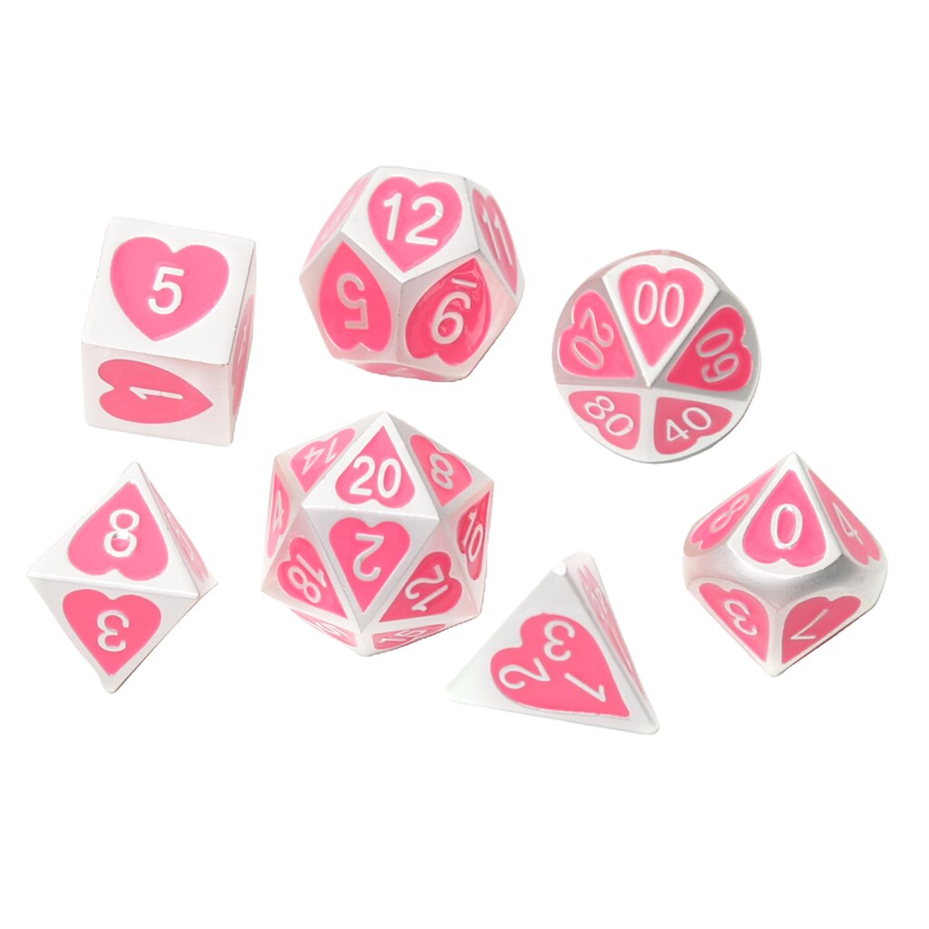7 Stks/set Solide Metalen Multi Side Cijfer D4 D6 D8 D10 D12 D20 Board Game Dice Set Voor Party Casino board Game