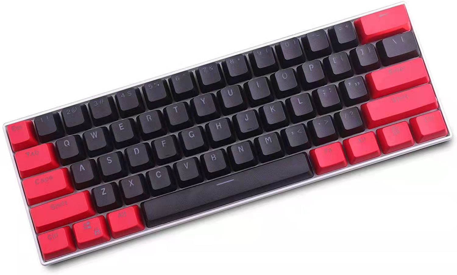 61 key PBT Keycap Red and black Double Color Backlight Keycaps Universal Column For Ikbc Cherry MX Annie Mechanical Keyboard