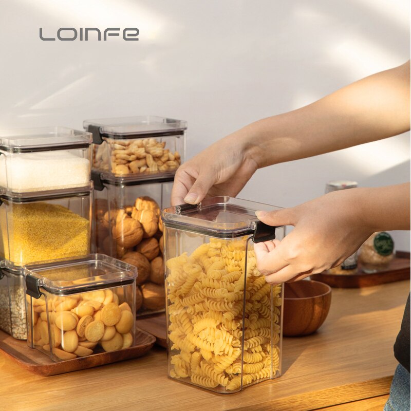 460/700/950/1300/1800ml Kitchen Food Storage Container Box Noodle Sealed Cans Storage Bottle Grain Cereal Dispenser Storage Box