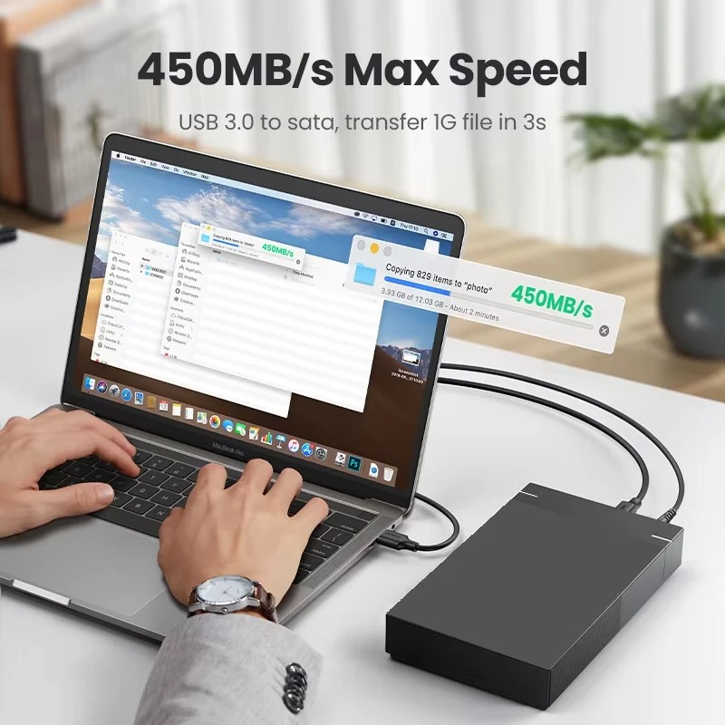2,5/3,5 Zoll HDD-Gehäuse USB3.0 Festplattengehäuse SATA zu USB 3.0 Externer Festplattenleser 10 TB Adapter für PC Laptop
