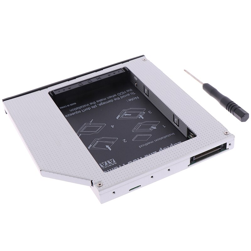 12.7mm aluminiumslegeringer 2nd hdd caddy ide til sata 2.5 " hdd ssd veske