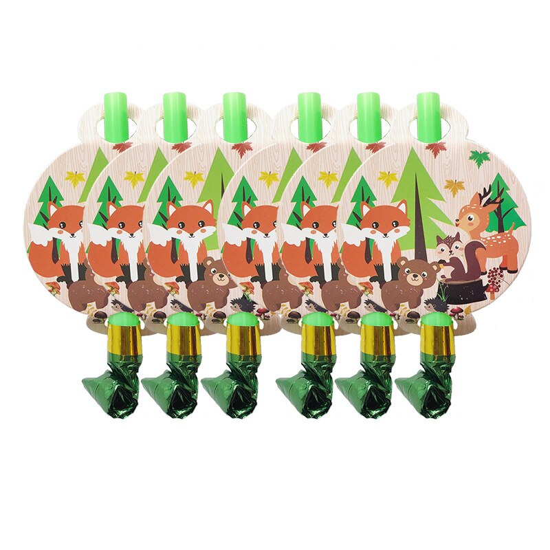 Forest animal theme party fox hedgehog pattern children's birthday party decoration animal balloon disposable napkin plate: 8pcs blowing dragon