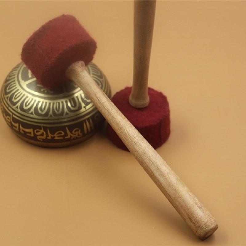 Cuenco tibetano de cuero palo de martillo palo de madera mango de meditación budista tibetana cuenco de canto accesorio 8-25cm