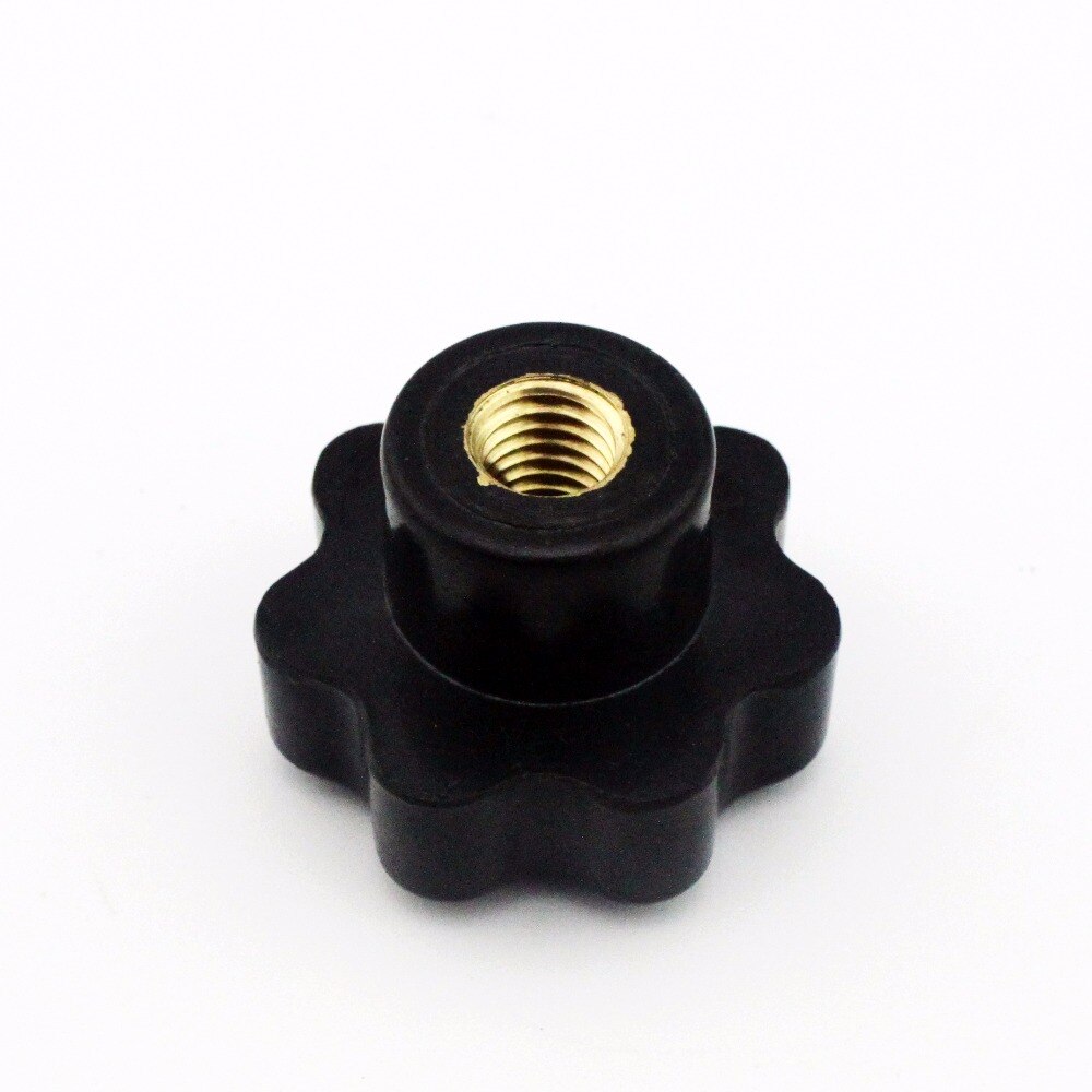 6pcs M10 Female Thread 40mm OD Star Shaped Head handle Nuts Knob Clamping Nuts Knob with through-hole
