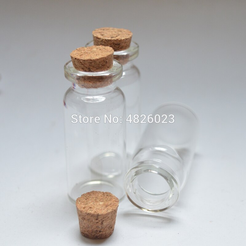 5 Pcs 10 Ml Wishing Glazen Fles Met Kurk Lege 10CC Clear Glazen Flesjes Display Fles