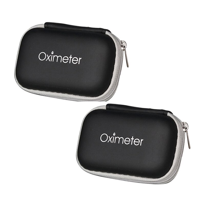 Fingertip Pulse Oximeter Portable Finger Pulse Oximeter Blood Oxygen Saturation Monitor OLED Heart Rate Health Care SpO2 PR PI: Storage bag 2pcs