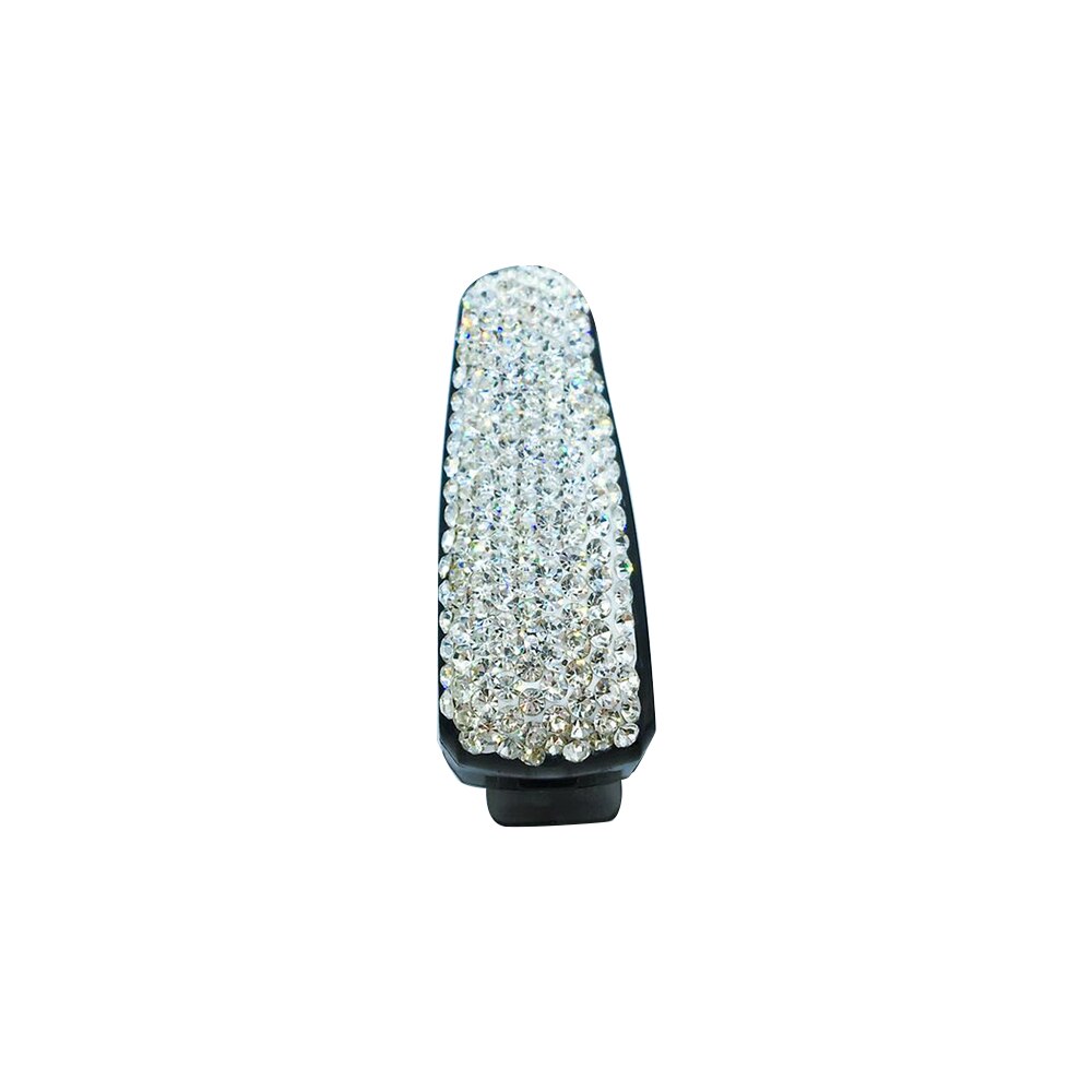 Auto Styling Bling Zonnebril Houder Clip Diamond Rhinestone Shining Auto Visor Zonnebril Clip Houder: WHITE