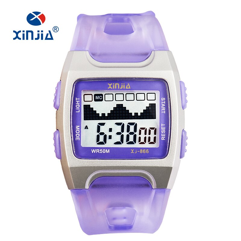 XINJIA Casual Jelly LED Digital Watch For Women Super 50M Waterproof Cute Children Kid Swimming Lady Plastic Shock