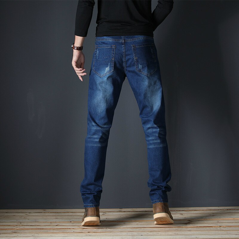 Plus Size 30 46 48 Jeans Mannen Business Casual Mannelijke Denim Broek Straight Slim Fit Broek yong Man 6XL