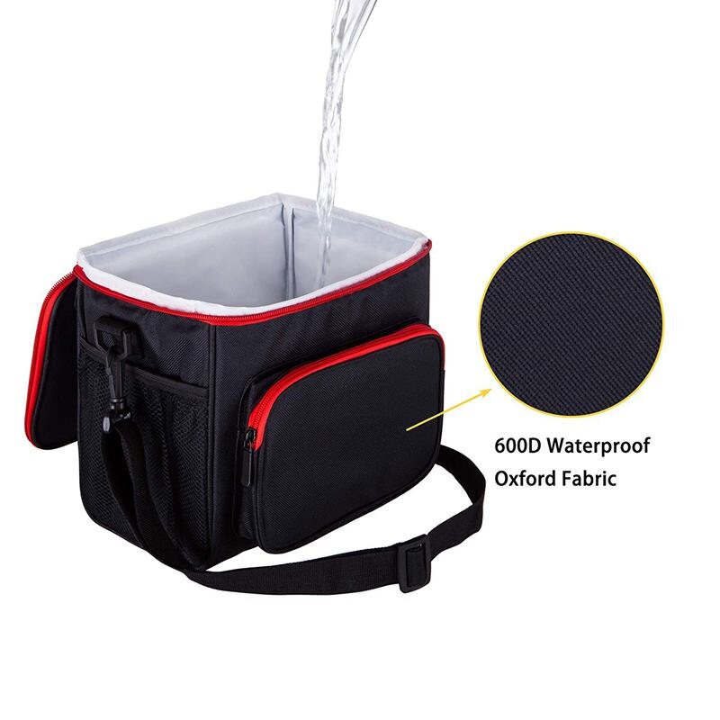 Saco de almoço isolado para homens das mulheres refrigerador crianças tote comida piquenique térmico lancheira, preto