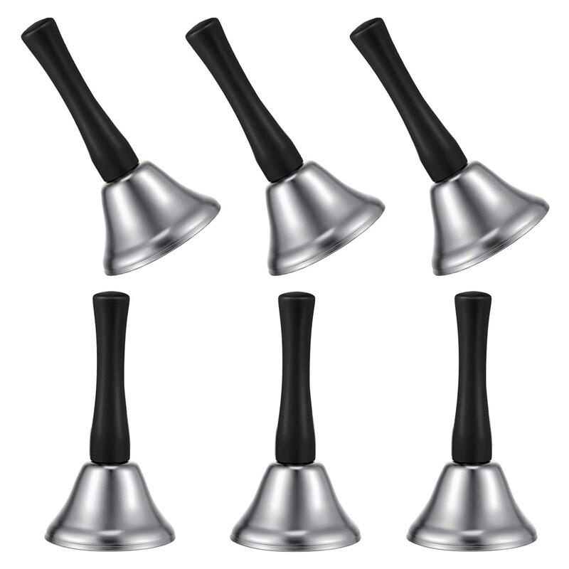Hand Bell 3 Pack Steel Handbell Call Bell School Desk Ringbell for Wedding Events Decoration Food Line Alarm Jingles