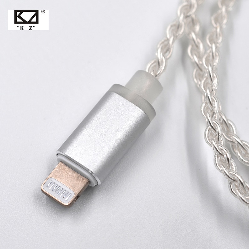 Kz belysning Brygge kabel 2 pin/mmcx kontakt belagt sølv kabel til kz  zs5/zs6/som16/ed16/ zst /es4/som12/zs10/som10/ zsn pro/zsx