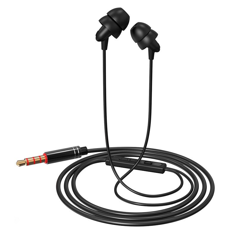 Słuchawki przewodowe słuchawki snu sportowy zestaw słuchawkowy 1.2M anty-hałjak łagodna robić snu w uchu radio z głębokim basem słuchawki douszne z mikrofonem: czarny