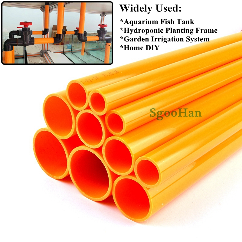 2 stks Oranje OD 20 ~ 50mm PVC Pijp Aquarium Aquarium Buis Huis Tuin DIY Irrigatiesysteem Watering fittingen 49 ~ 50 cm Lange