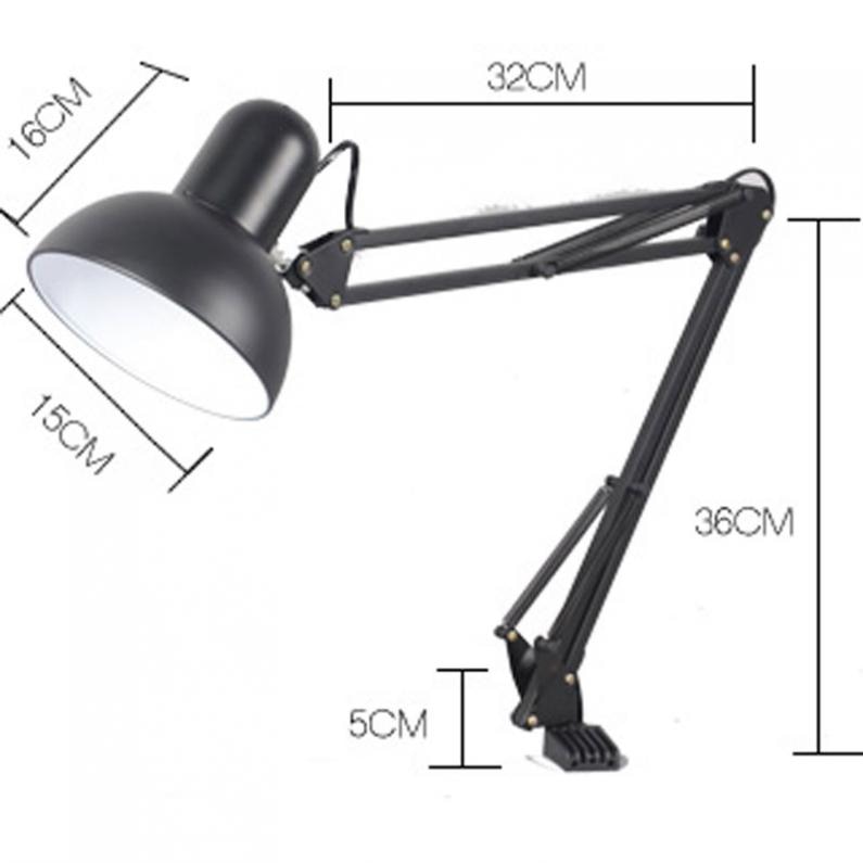 Black Flexible Swing Arm Clamp Mount Lamp Office Studio Home Table Desk Light