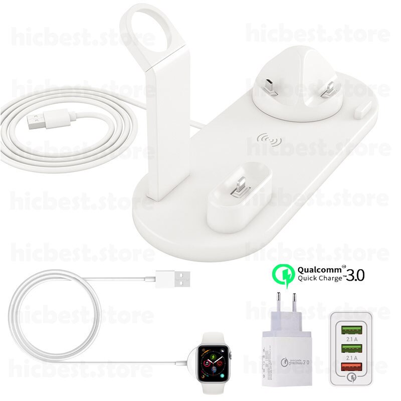 3 w 1 bezprzewodowa ładowarka indukcyjna stojak na iPhone X XS Max XR 8 Airpods Apple Watch 2 w 1 stacja dokująca stacja dokująca 3w1: Option 1