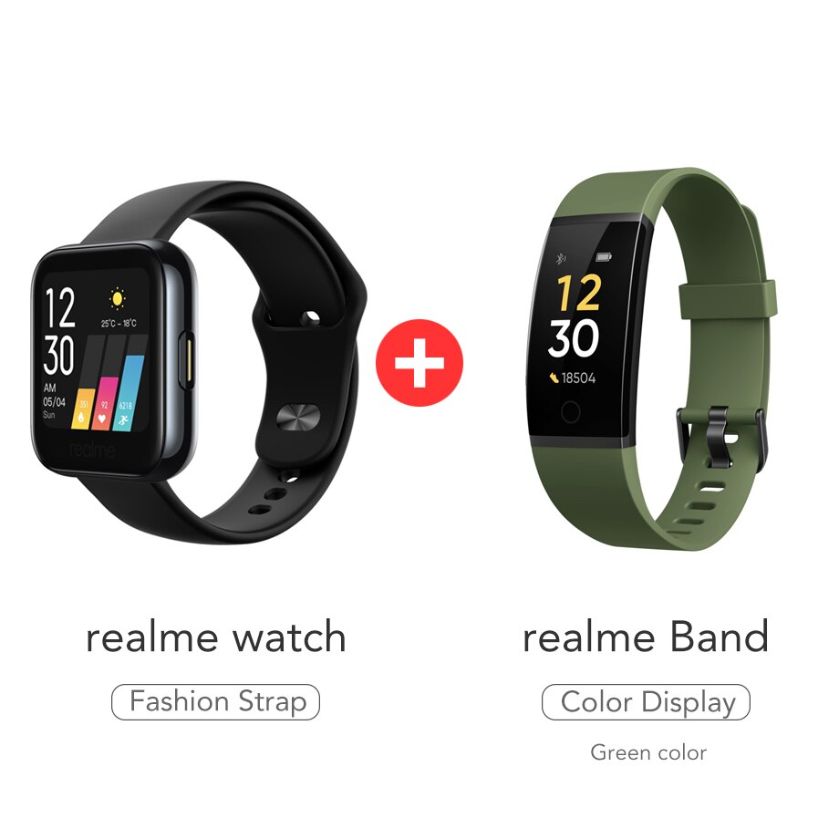 Realme älykäs rannekoru suuri värinäyttö sykemittari  ip68 urheiluseuranta 16mm rannehihna ilmoitus usb lataus