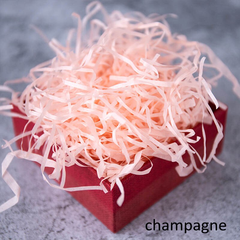 1 Bag Packaging Crinkle Cut Paper Shred 20g Colorful Shredded Paper Wedding Party Accessories Raffia Box Filler: champagne
