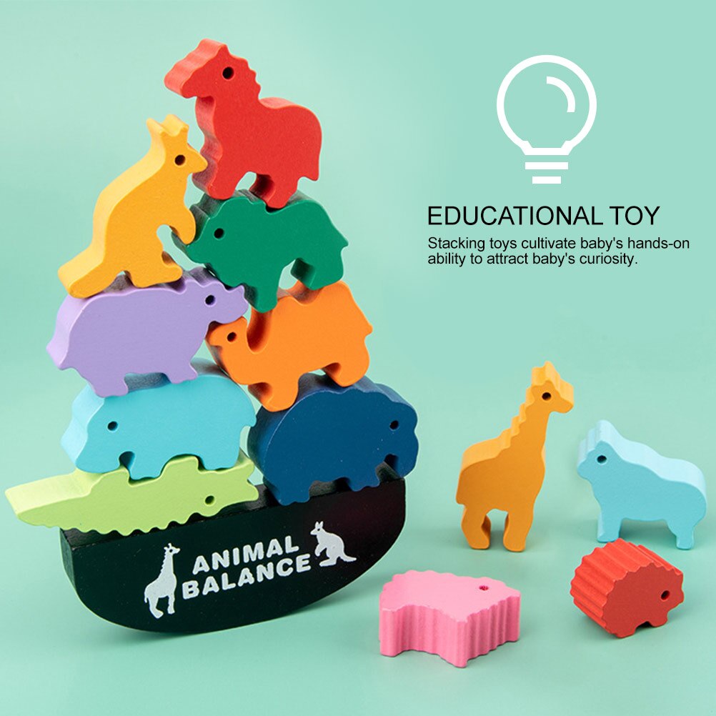 1 Set of Animal-shaped Blocks Stacking Toys DIY Blocks Educational Toys
