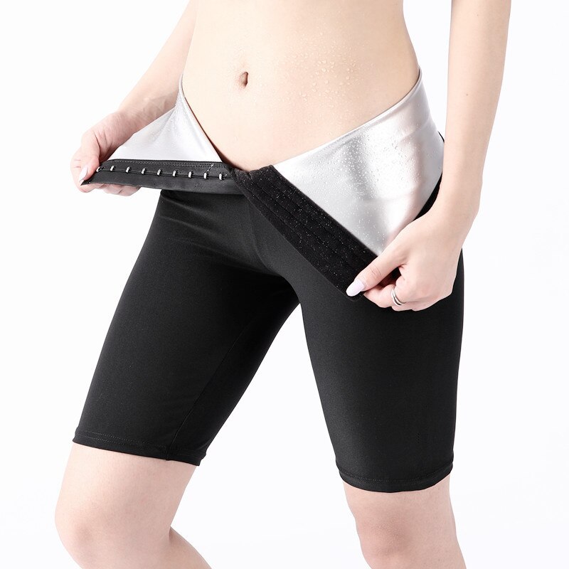 Vrouwen Thermo Broek Suana Zweet Korte Broek Zweet Broek Body Shaper Slanke Butt Lifter Panty Tummy Controle Slipje: black 5 / Xl