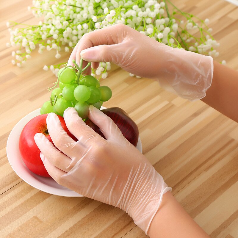100Stck Lebensmittel Klasse Einweg Vinyl Handschuhe Anti-statische Kunststoff Handschuhe Für Lebensmittel Reinigung Kochen Restaurant Küche Größe s/m/l/xl