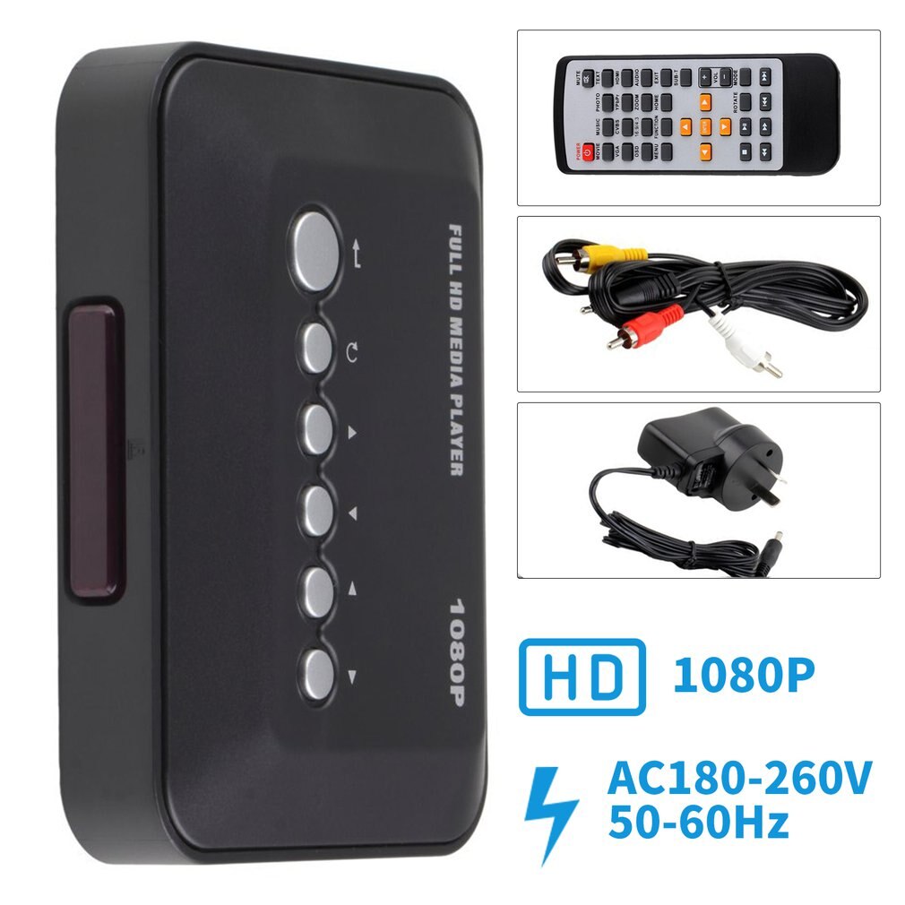 HDMI Videos Player 1080P TV Videos SD MMC RMVB MP3 Full HD USB HDMI Multi TV Media Videos Player Box
