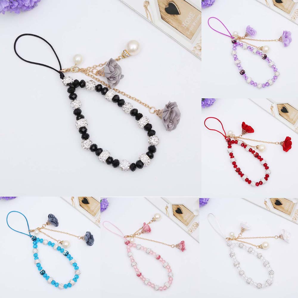 Snor blomst vedhæng armbånd kvast håndrem hængende snor lanyard mobiltelefon rem håndledsstropper mobiltelefon lanyard