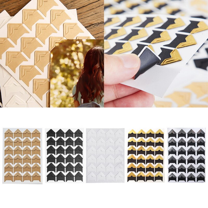 24 stk fotohjørne scrapbog papir fotoramme billeddekoration scrapbooking diy postkort hjørne beskytter