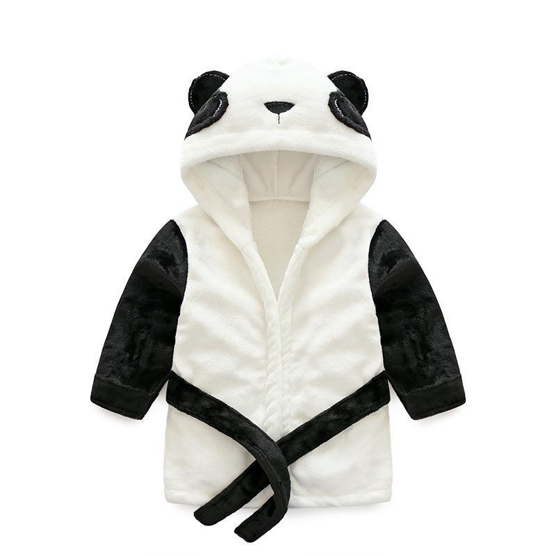 Children's Bathrobes Lovely Panda Bathrobe Kids Baby Boy&Girl Bath Robes Cotton Warm Pajamas Animal Kids Bath Robes: 3T