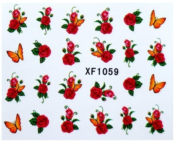 Wuf 60 Sheets Mix Bloem Diy Decals Nagels Water Transfer Printen Stickers Voor Nagels Salon