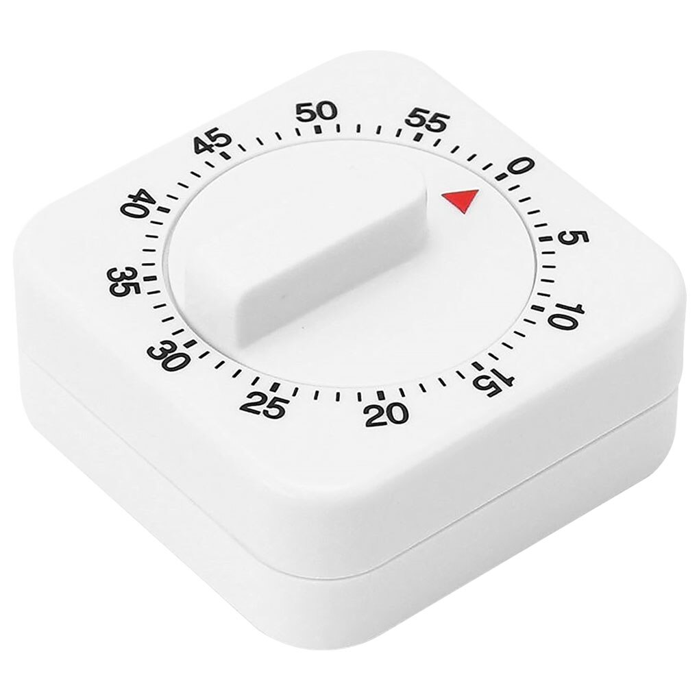 60 Minutes Kitchen Timer Count Down Alarm Reminder White Square Mechanical Timer for Kitchen