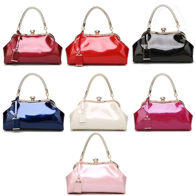 Zenbefe Avondtassen Patent Leather Vrouwen Handtassen Vrouwen Schoudertassen Dames Slipkoppeling Wedding Party Bags
