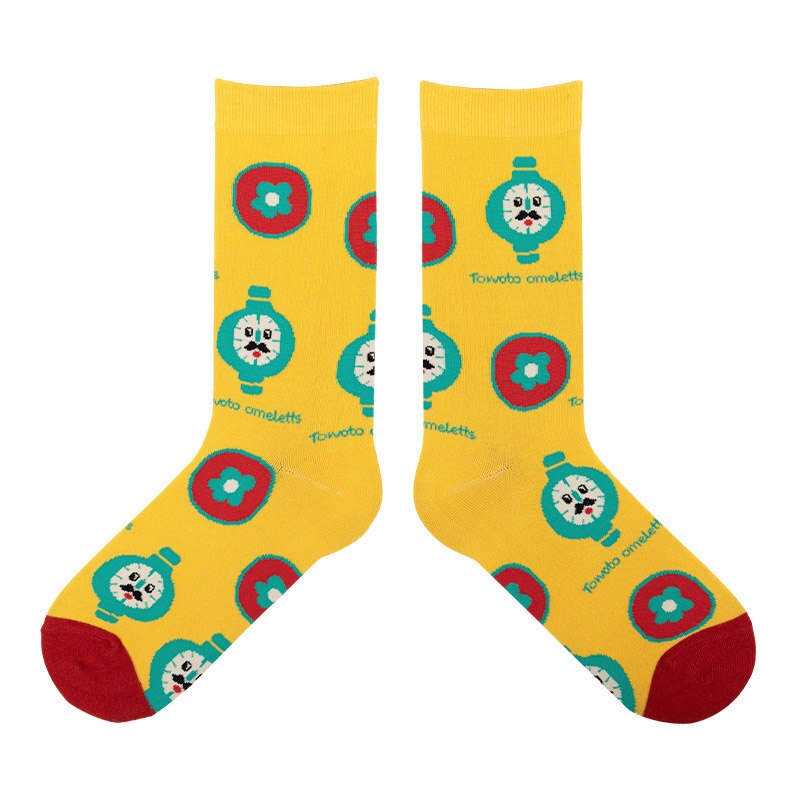 Konstprodukt harajuku love peace tecknad par strumpor hip hop trend andas halkskydd glada strumpor: 6