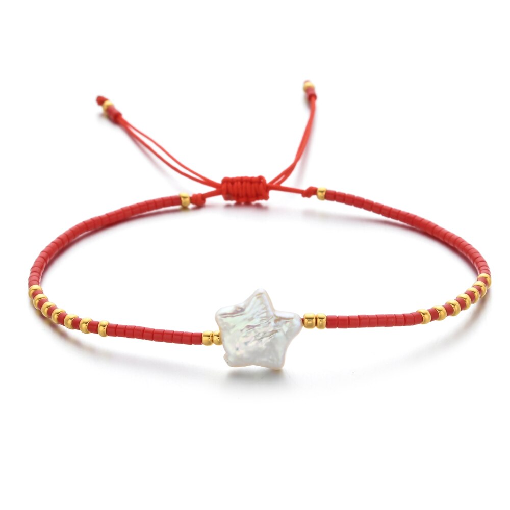 ZMZY Della Boemia di Modo Naturale D'acqua Dolce Bracciali di Perle per le donne Boho Nuovo MIYUKI Perline Fatti A Mano Star Braccialetto Femme Gioielli: H