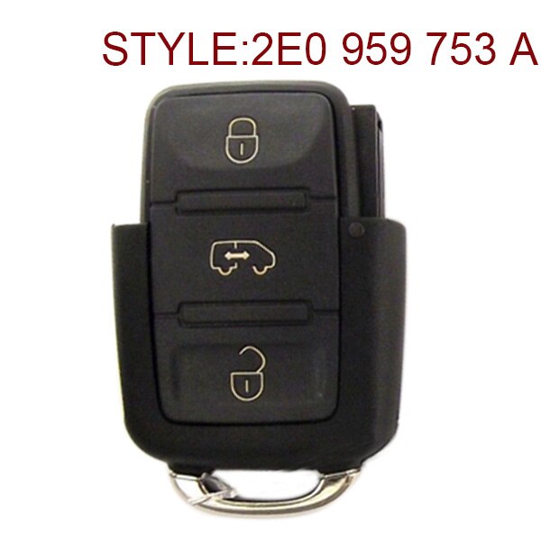 3 knoppen 434 MHz Flip Flip Remote Key voor VW-2E0 959 753A
