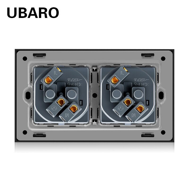 Ubaro 146*86 duitse standaard kristal gehard glas tomada priz stekkerdoos stopcontact stopcontact  ac100-250v