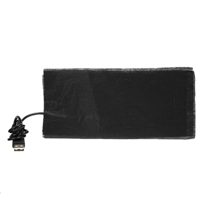 Calentador eléctrico de tela de fibra de carbono, almohadillas calefactoras, lavables, con USB, 10x22cm, 15x20cm, 5V