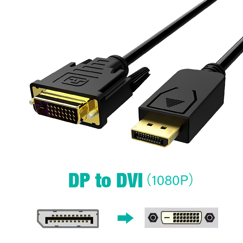 High speed DP DisplayPort to HDMI VGA DVI Adapter Connecto Converter cable 4K 1080P For desktop laptop PC TV monitor projector: Red