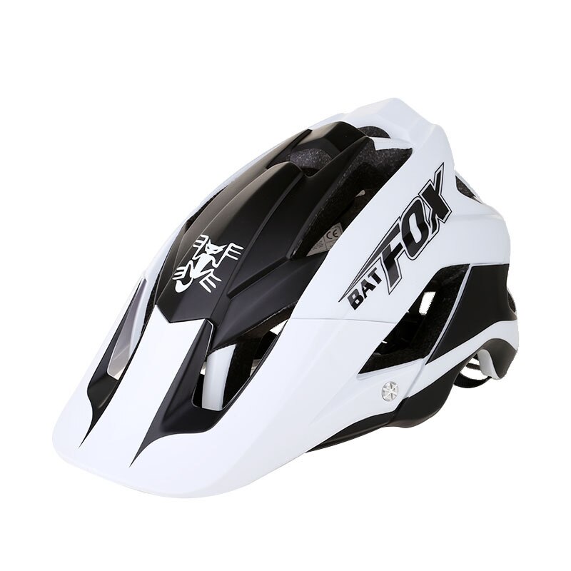 BATFOX Bicycle Helmet Bike Helmets Cycling Ultralight Overall Integrally-Molded Safety Mountain Road MTB Man Bicycle Equipment: Black and white