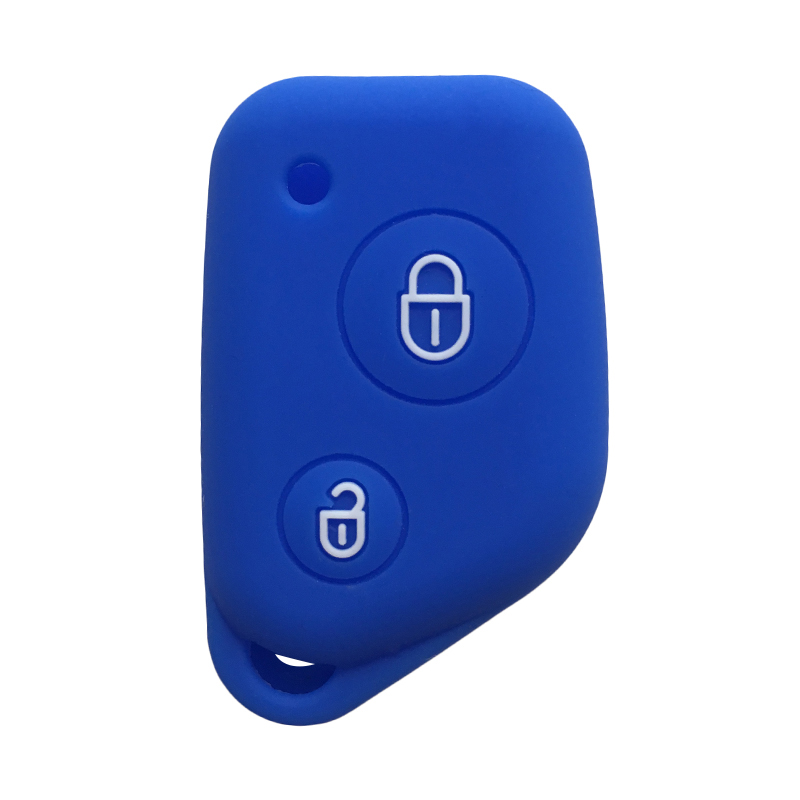 Funda de silicona para llave de coche, 2 botones, para Peugeot 406, 306, 205, 206, 405, Citroen Berlingo, Xsara, Picasso, Saxo: Azul