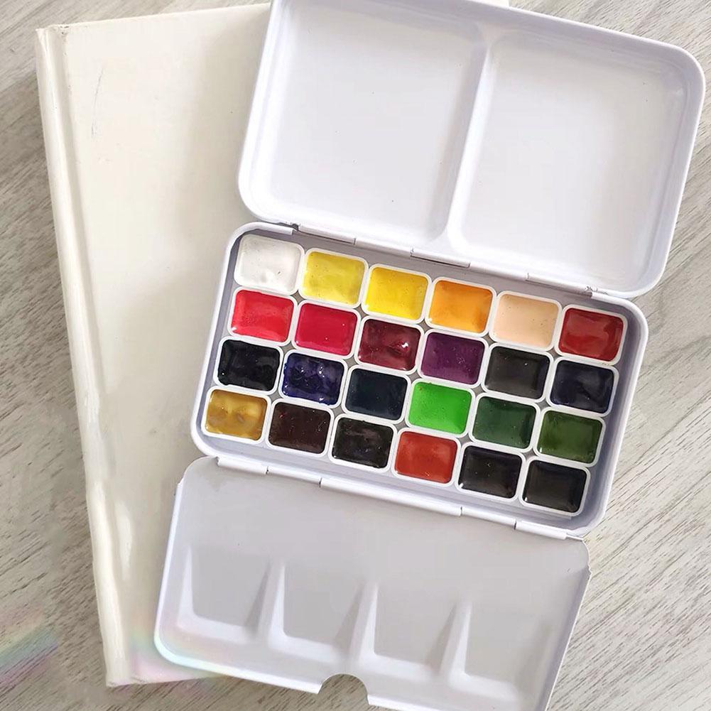 Aquarell Zinn Kasten Eisen Palette Teiler sternenklar Öl Acryl Leere Malerei Farben Lieferungen Malen Für Kunst Fach Halb Pfannen Stor a4O4