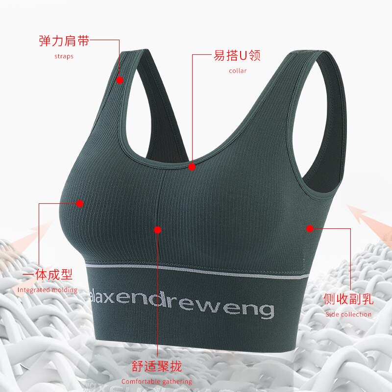 Carta deportes Bras mujer sólido deportes sujetador de trotar gimnasio mujer deportes Bra ropa interior chica Fitness carrera Yoga Deporte Tops