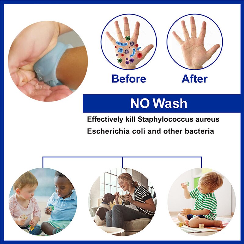 1Set Reusable Wristbands Hand Sanitizer Dispensing Portable Bracelet Liquid Wristband Hand Dispenser Wrist Support with A Bottle