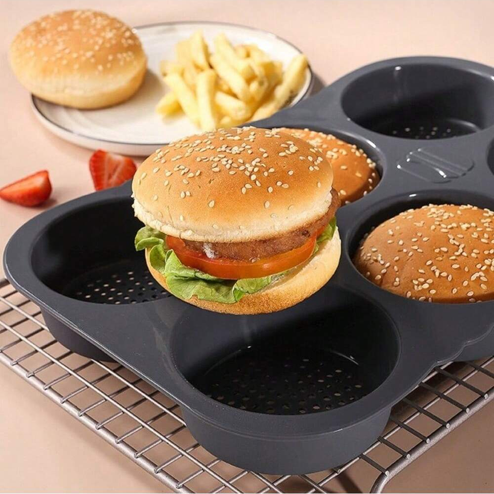 Silikon Hamburger Brötchen bilden Hamburger Brötchen Backform Ofen zurück platte Brotform Küche Kochen Backwerk zeuge