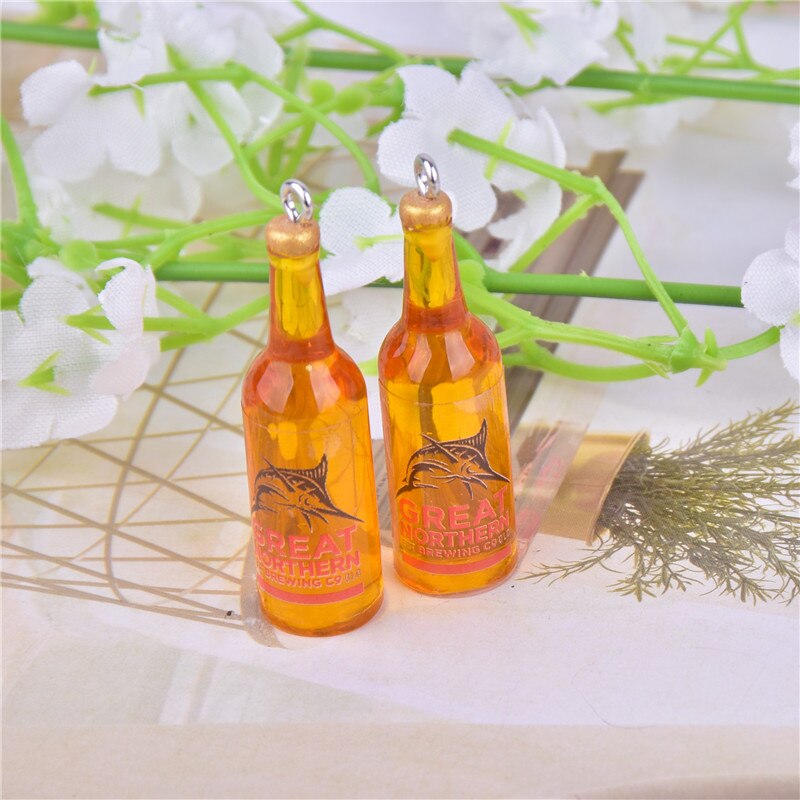 10 stück/packung, 3d hai-bierflaschen-anhänger aus kunstharz für ohrringe, schlüsselanhänger und schmuckherstellung