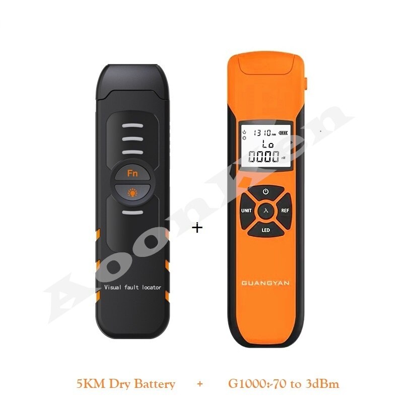 G10 Optical Power Meter with 5-30Mw Visual Fault Locator Fiber Optic Power Meter With Flash Light OPM Fiber Optic Red Light Pen: 5km and -70 to 3dBm