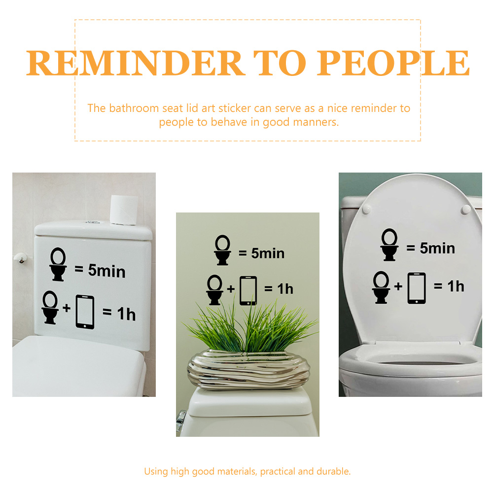 2 Sheets of Toilet Lid Sign Decal Toilet Seat Stickers Adhesive Toilet Lid Stickers